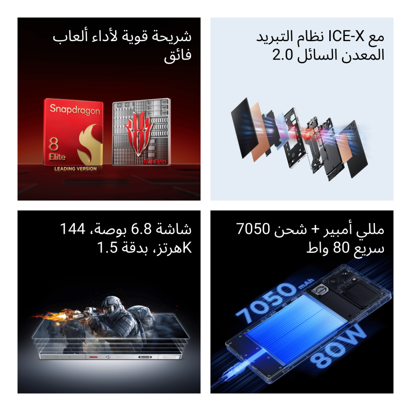 ريد ماجيك 10 اس برو 16 رام 512 5G جي شريحتين ابيض MoonLight ريد ماجيك 10 اس برو 16 رام 512 5G جي شريحتين ابيض MoonLight