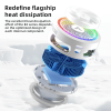 مروحة تبريد بيفا B3 للهواتف المحمولة بقوة 25 واط مع إضاءة LED ملونة مبرد هاتف محمول شبه موصل مع مشبك مغناطيسي قابل للدوران لألعاب PUBG اللون ابيض