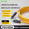 كابل شحن سريع Piva بطول 1.5 متر بضوء RGB متوهج، من النوع C بقدرة 5 أمبير وPD240W، من السيليكون الأصفر، من النحاس النقي، متوافق مع الكمبيوتر المحمول كابل شحن سريع Piva بطول 1.5 متر بضوء RGB متوهج، من النوع C بقدرة 5 أمبير وPD240W، من السيليكون الأصفر، من النحاس النقي، متوافق مع الكمبيوتر المحمول