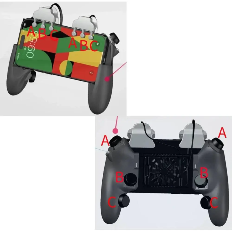 ازرار البيانو جوال ليزر 6 ازرار خاصية تسريع طلقات مدمج بمروحة تبريد