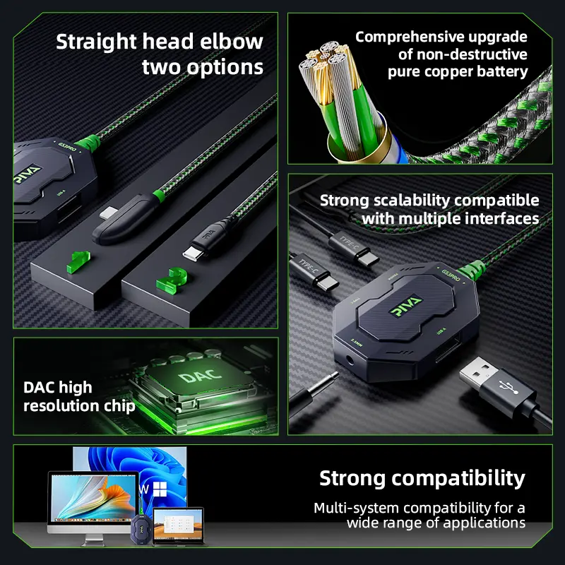 وصله بيفا ادابتر شحن وسماعه 60 واط تايب سي ايباد وتابلت هواتف GS 3PRO كيرف