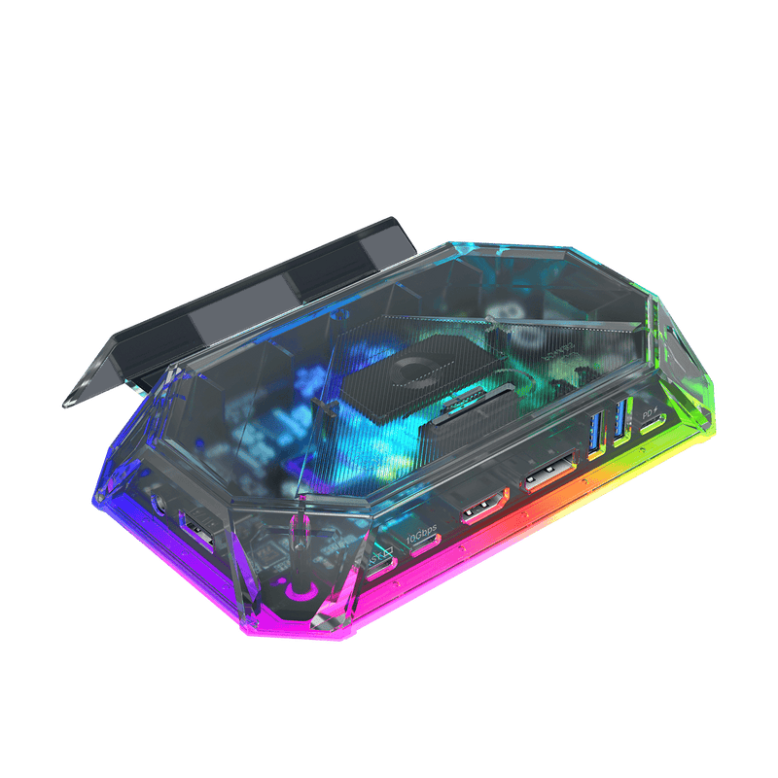 وصلة تايب سي 1 في 12 باضاءه RGB و دعم 4K 120Hz وهيكل شفاف | JSAUX وصلة تايب سي 1 في 12 باضاءه RGB و دعم 4K 120Hz وهيكل شفاف | JSAUX