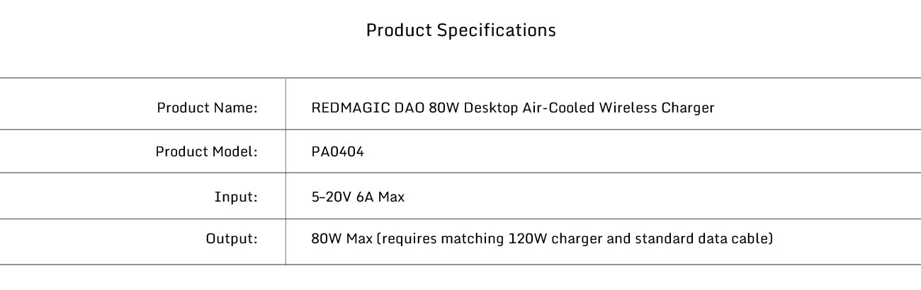 شحن لاسلكي واير لس  ريد ماجيك داو 80 واط مدمج بمروحة اندرويد وايفون