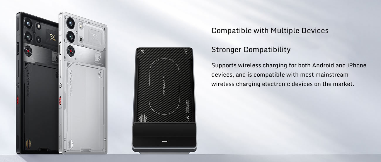 شحن لاسلكي واير لس  ريد ماجيك داو 80 واط مدمج بمروحة اندرويد وايفون