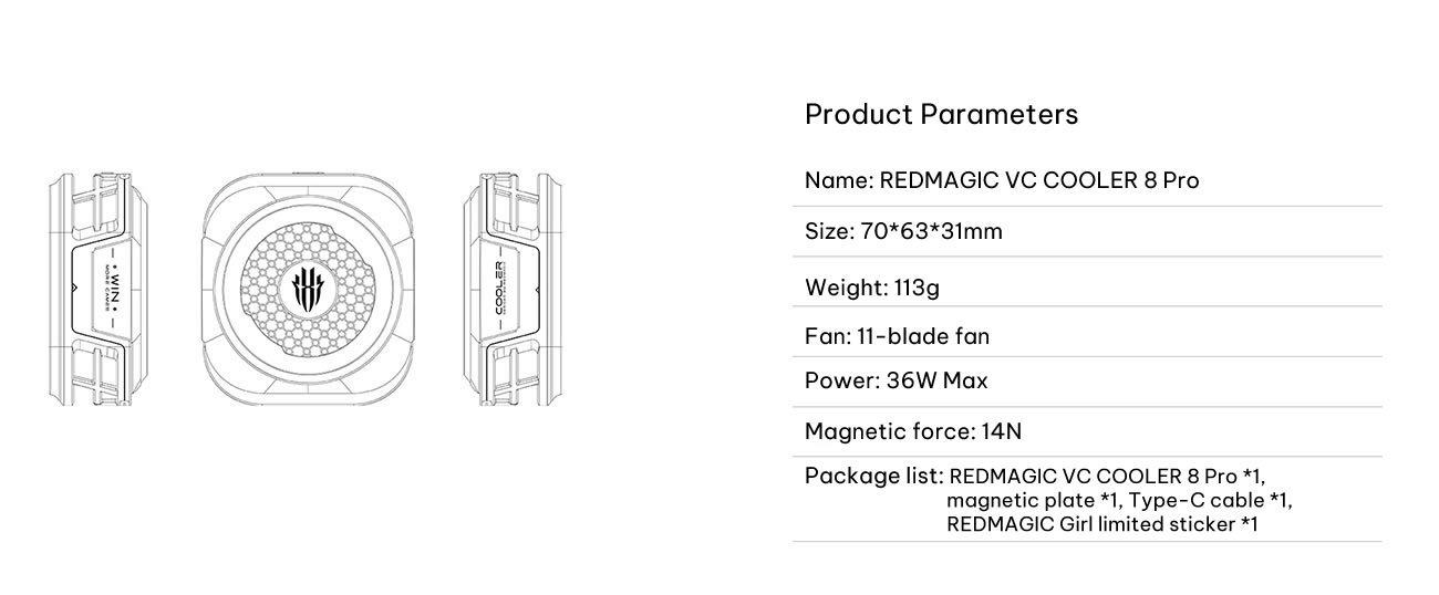 مروحه تبريد ريد ماجيك 8 برو الجديده REDMAGIC CRYO COOLER 8 Pro